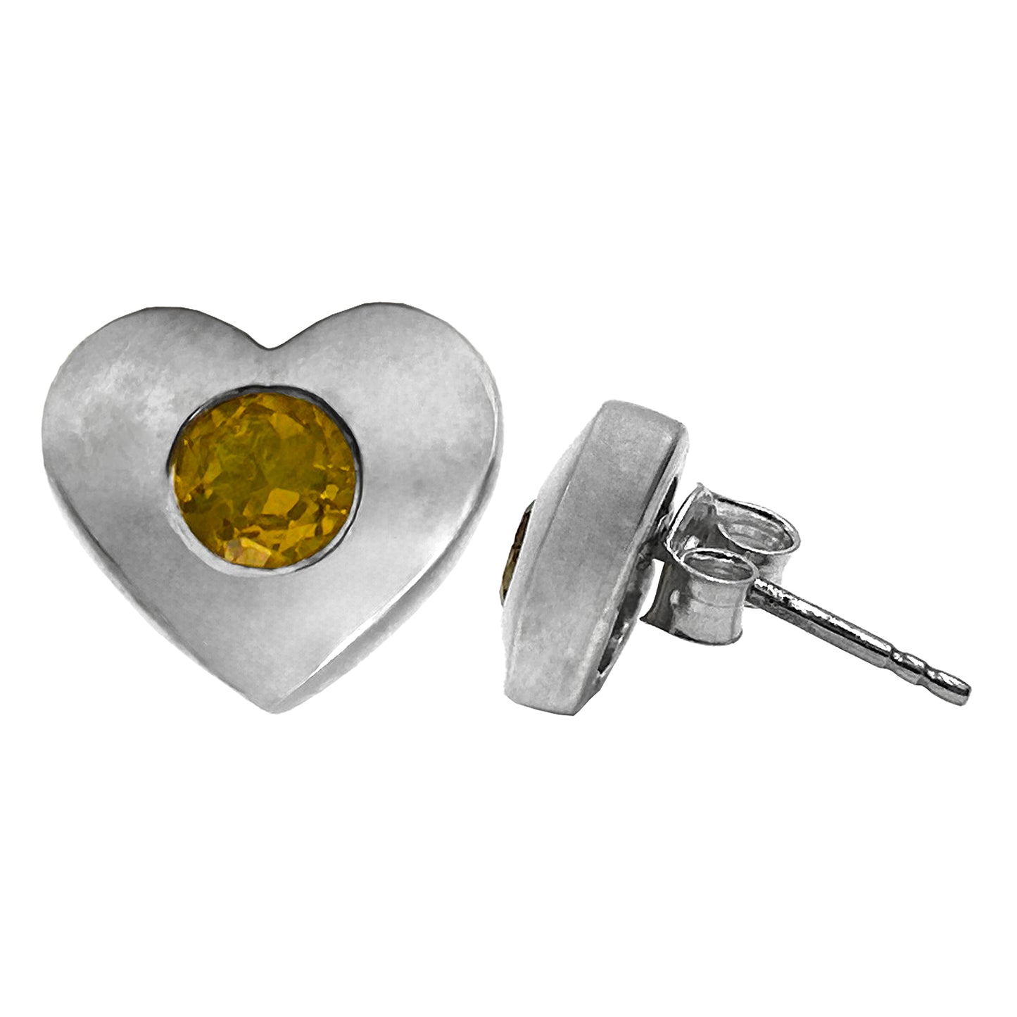 Mustard Heart Stud Earring