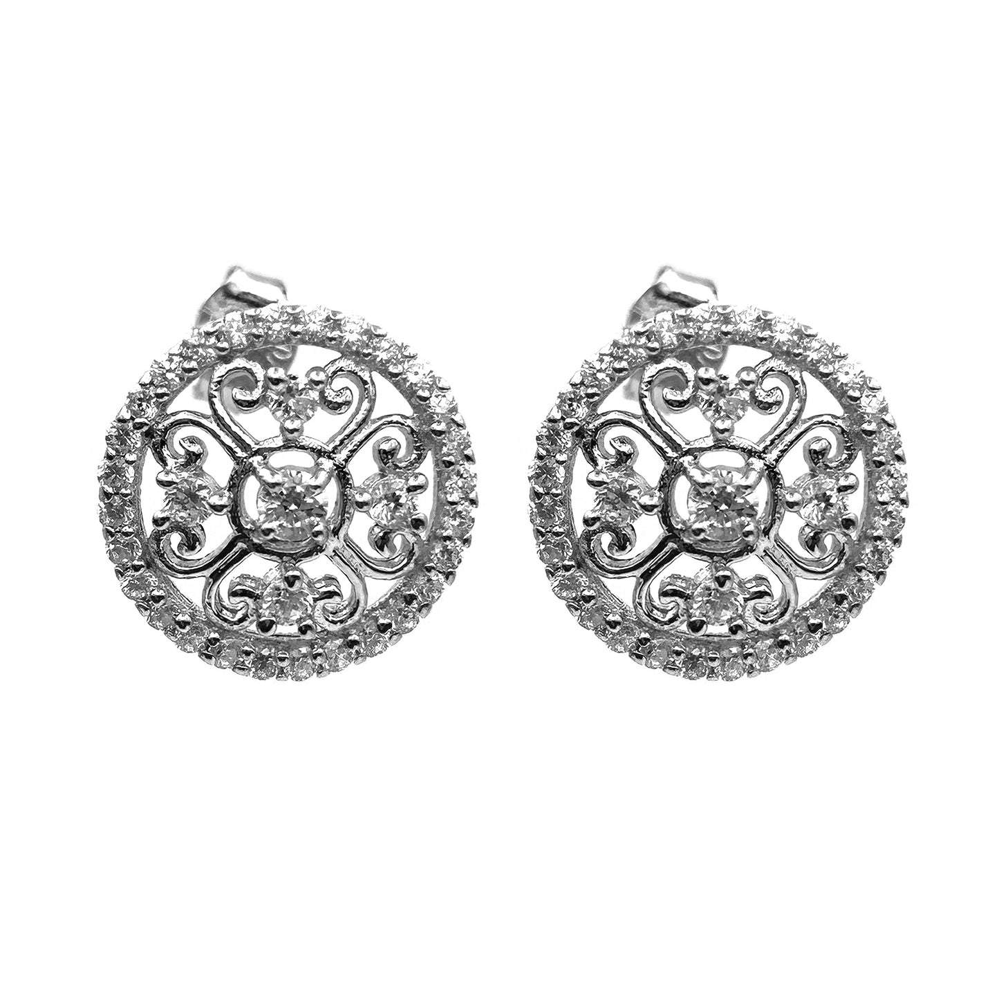 Silver Elegant Solitaire Studs Earring