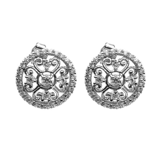 Silver Elegant Solitaire Studs Earring