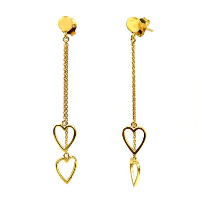 Gold Heart Drop Earring