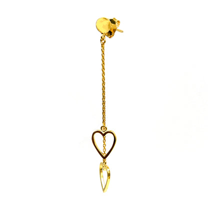 Gold Heart Drop Earring