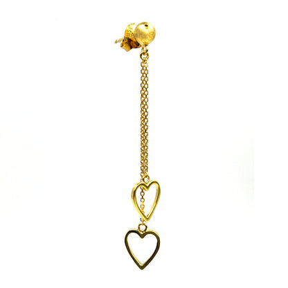 Gold Heart Drop Earring