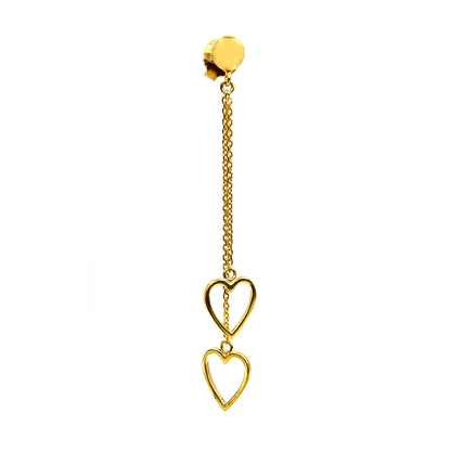 Gold Heart Drop Earring