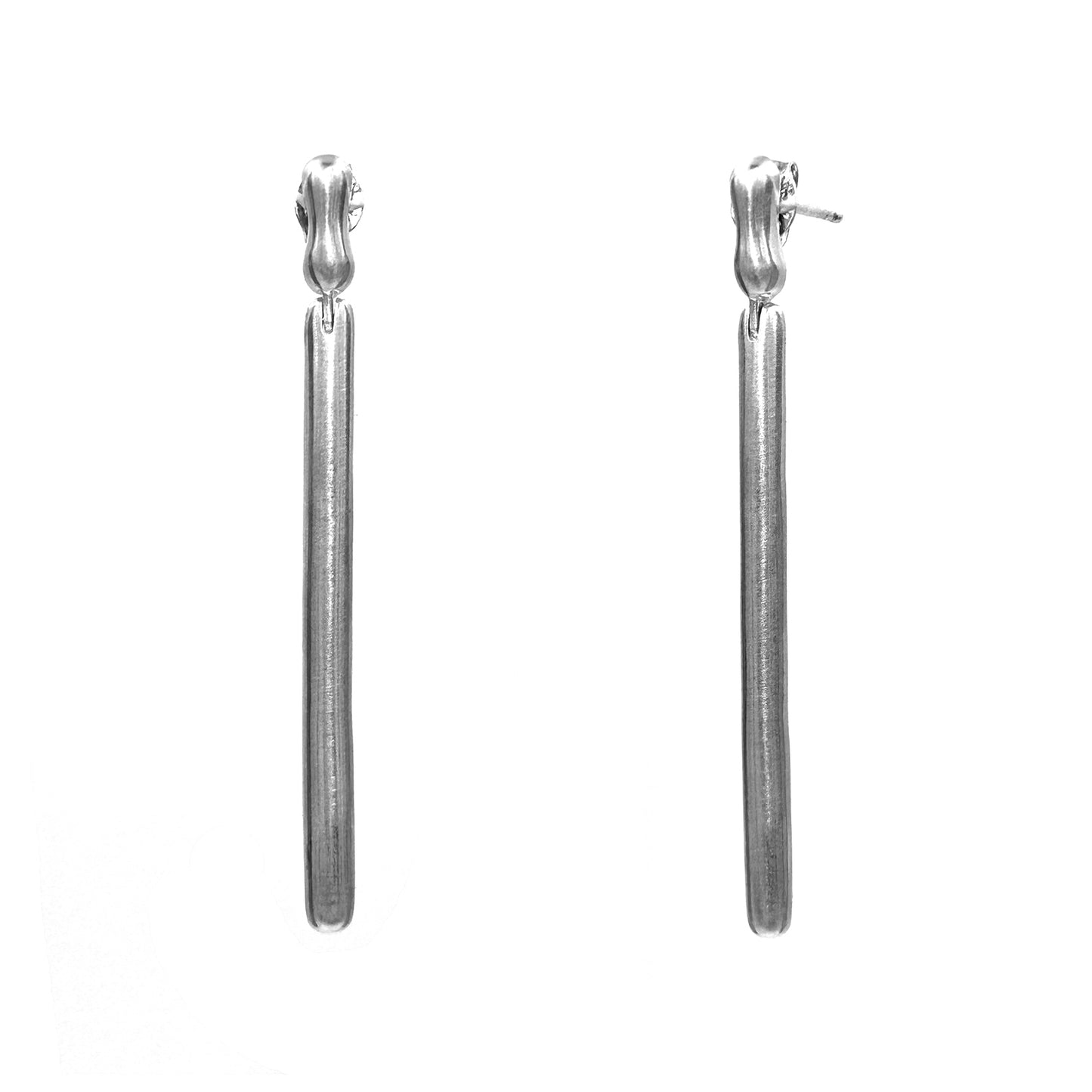 Italian Line Drop Silver Earring