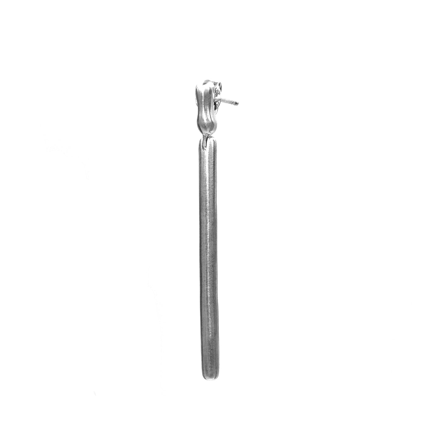 Italian Line Drop Silver Earring