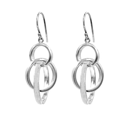 Silver Multi Circle Italian Earring