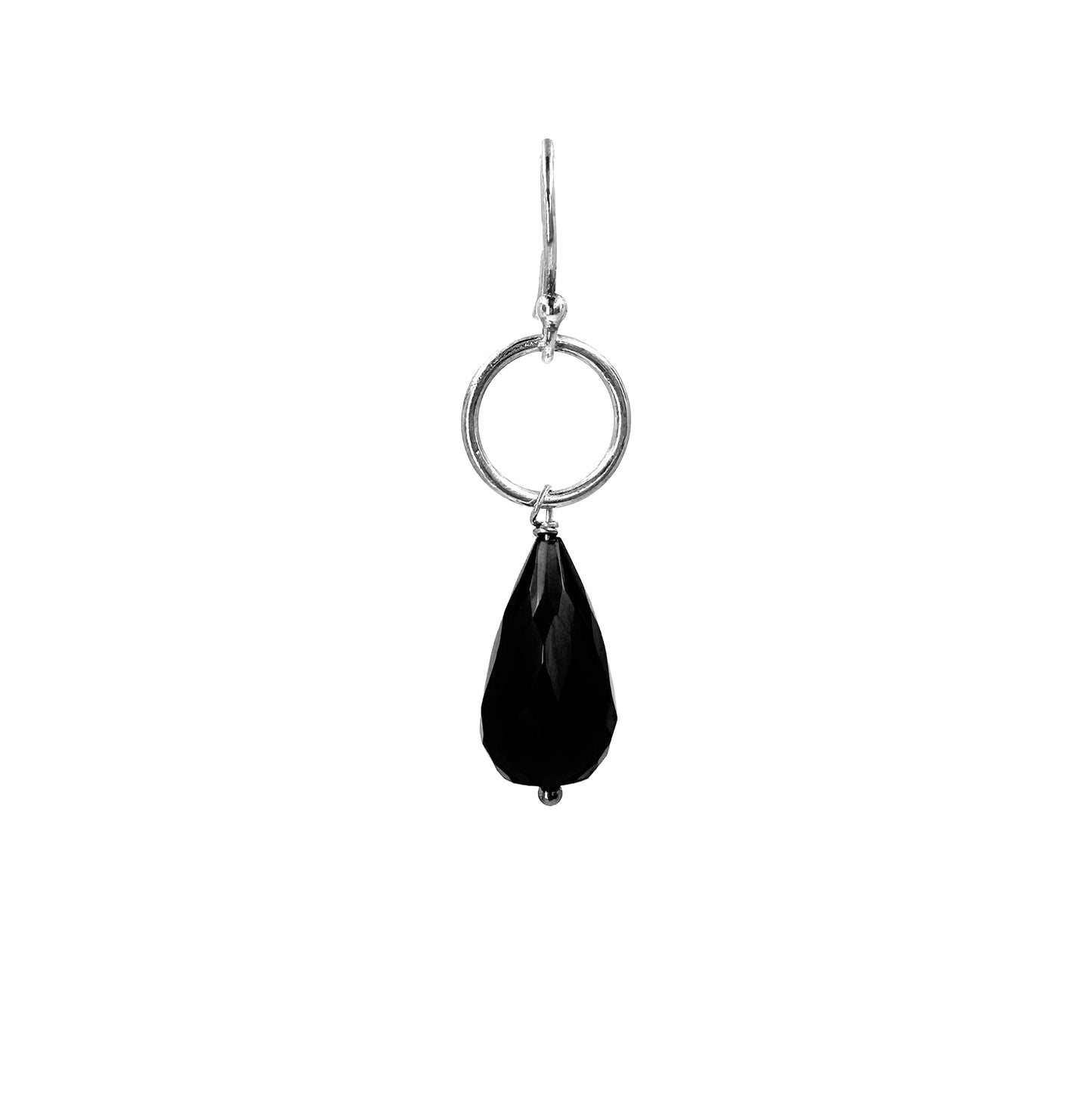 Black Stone TearDrop Dangler Earring