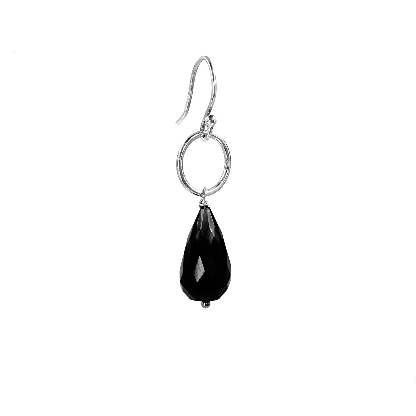 Black Stone TearDrop Dangler Earring