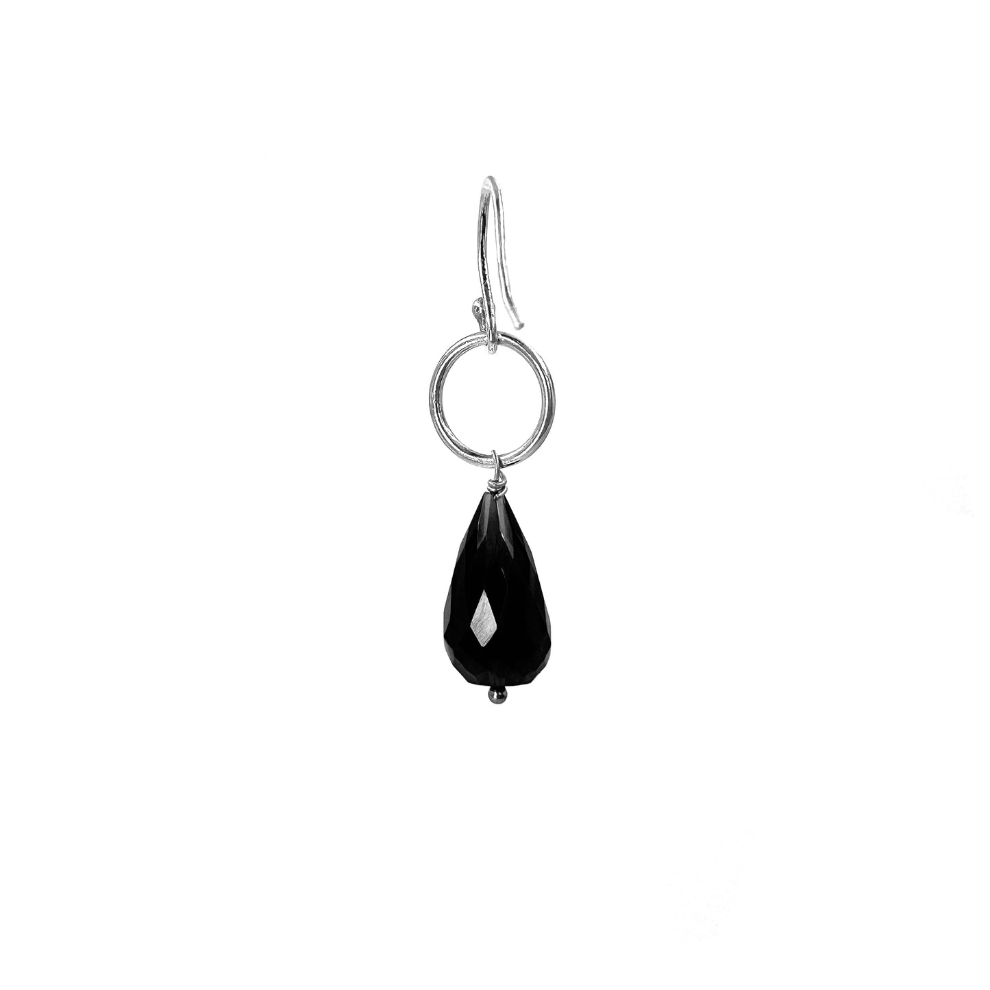 Black Stone TearDrop Dangler Earring