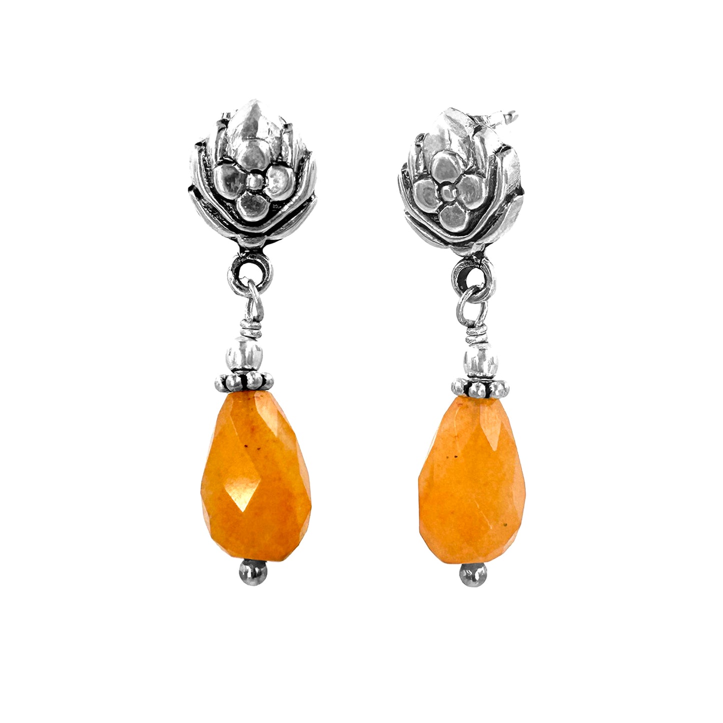 Orange TearDrop Dangler Earring