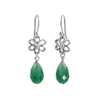 Green Stone TearDrop Dangler Earring