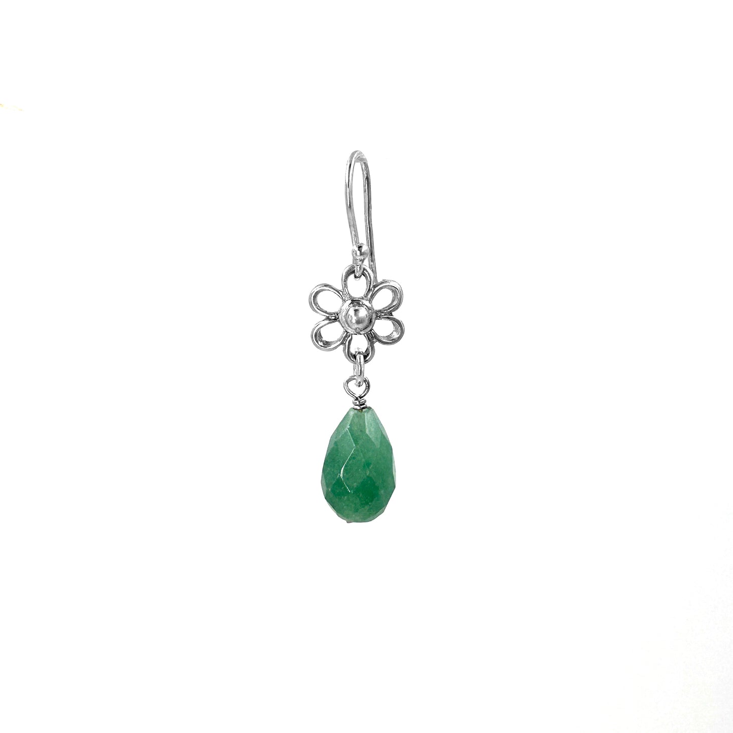 Green Stone TearDrop Dangler Earring