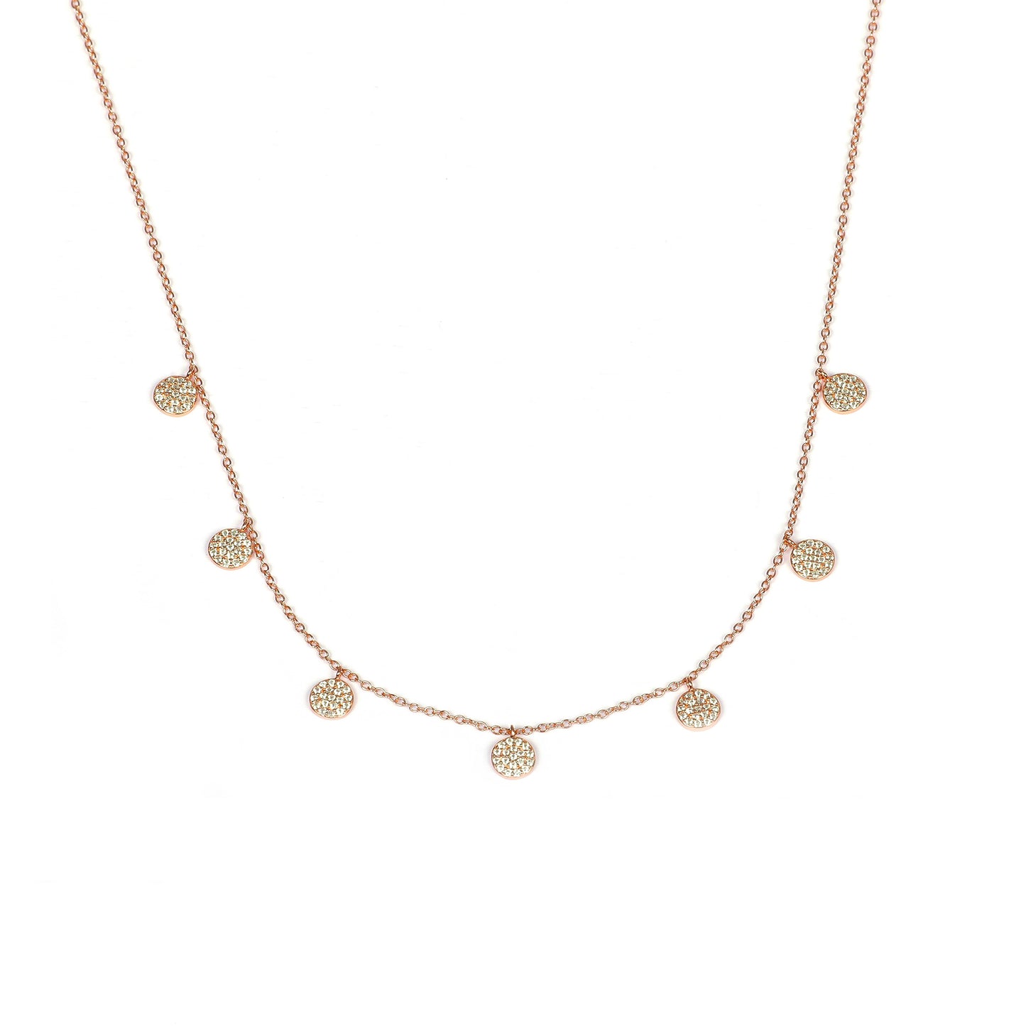 Italian Circle RoseGold Necklace