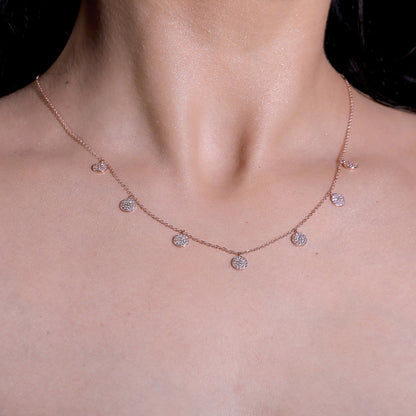 Italian Circle RoseGold Necklace