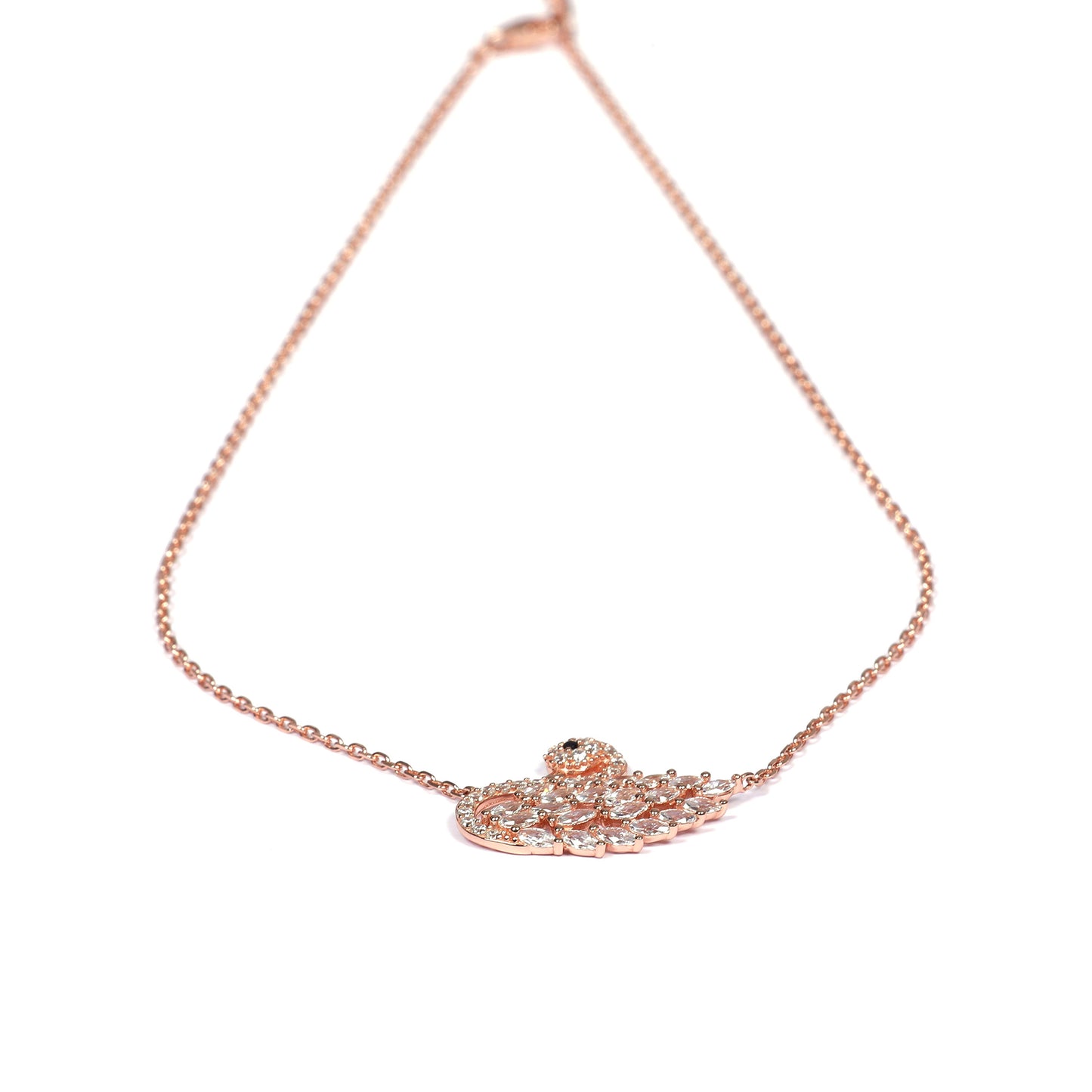 Italian Swan Rose Gold Necklace