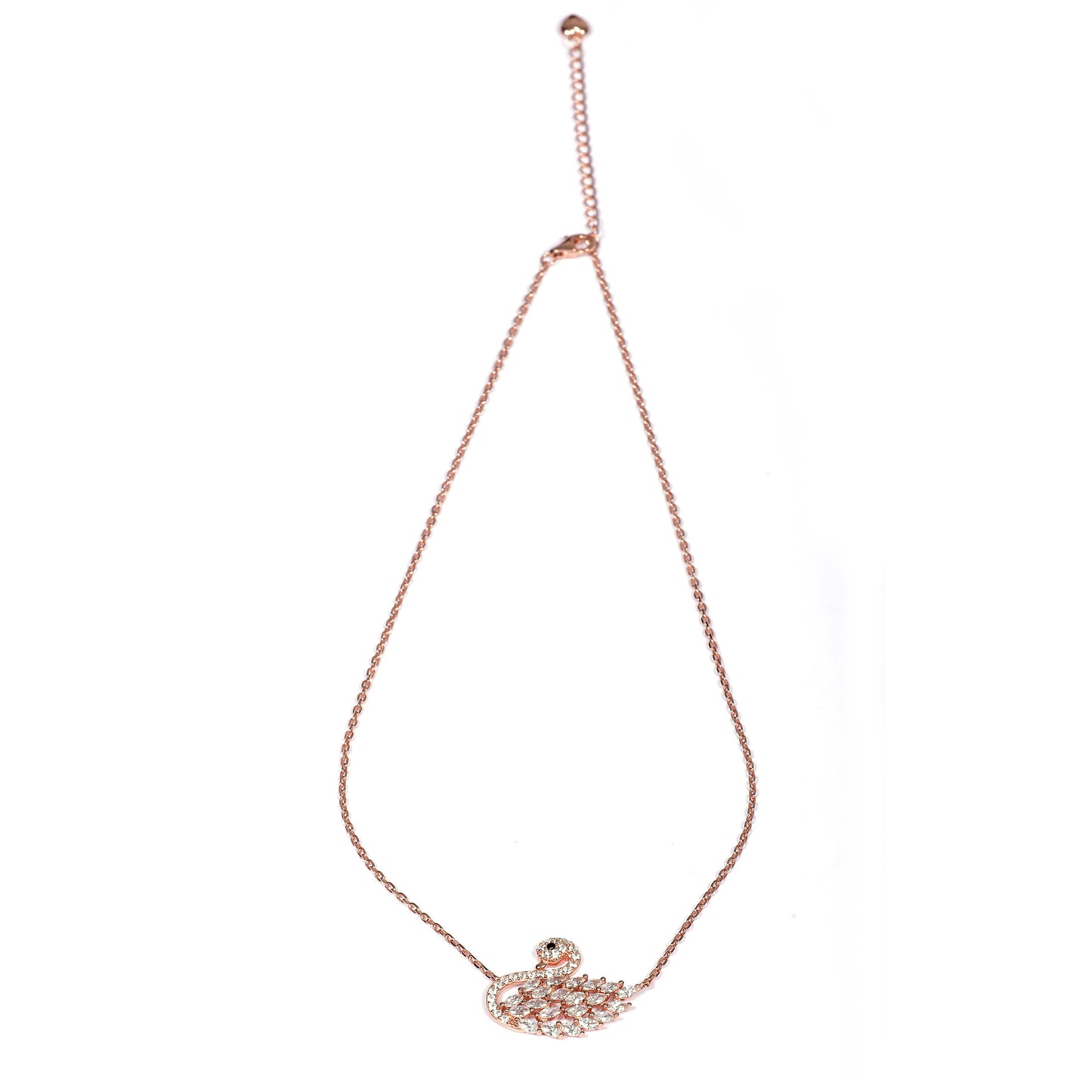 Italian Swan Rose Gold Necklace