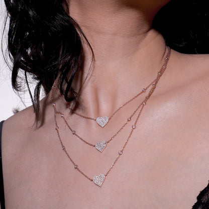 Italian Triple Heart RoseGold Necklace