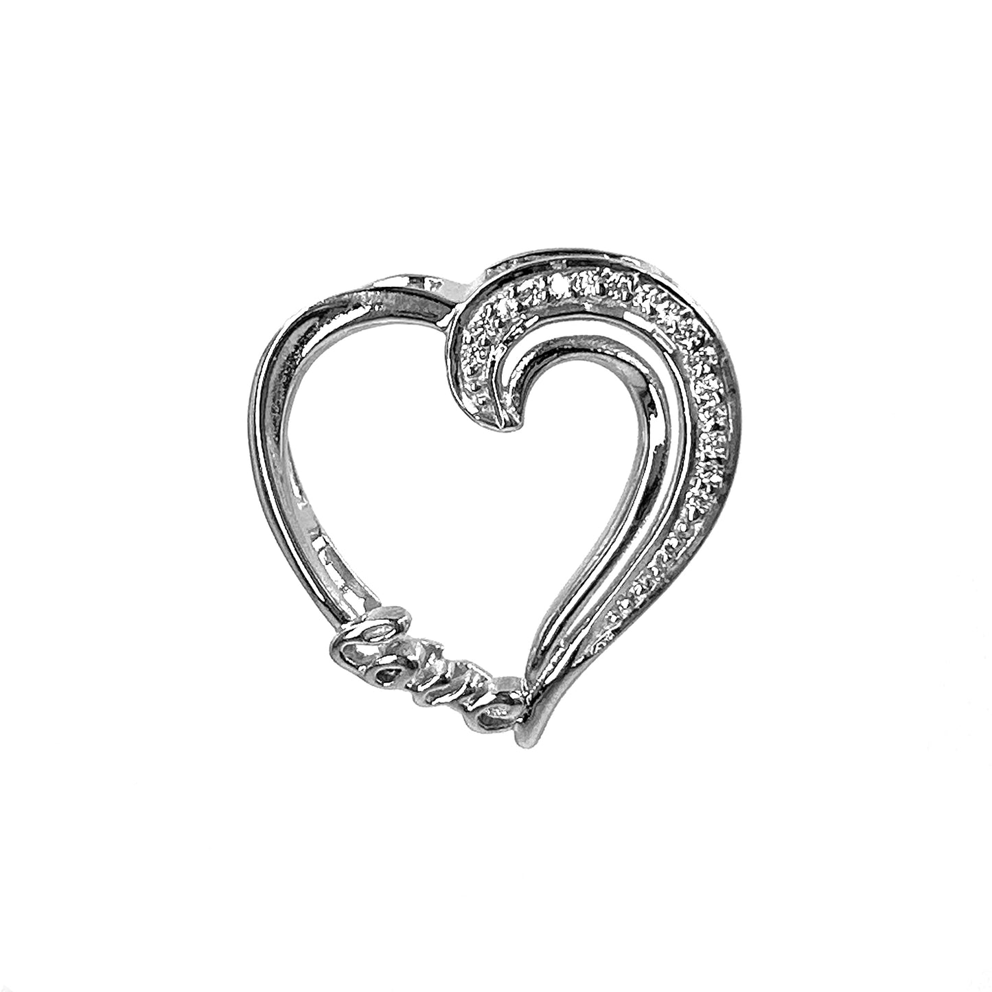 Silver Heart Love Dazzling Pendants