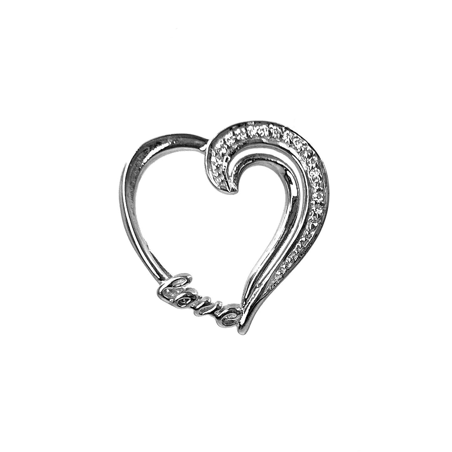 Silver Heart Love Dazzling Pendants