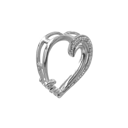 Silver Heart Love Dazzling Pendants