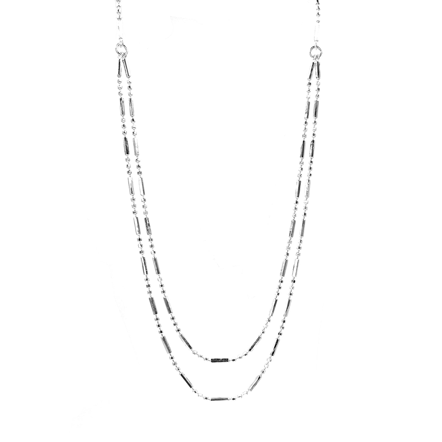 Italian Beads Double Chain Adjustable Necklace