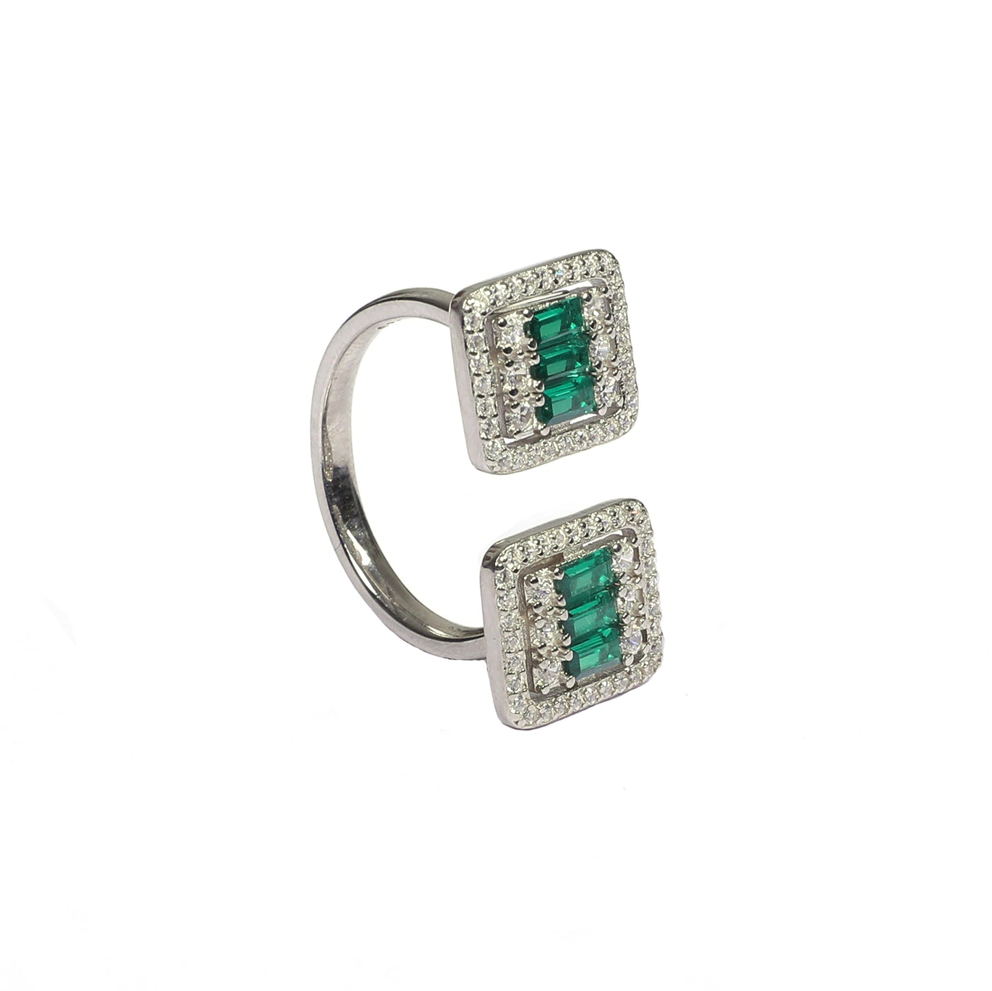 Green Cubic Double Ring