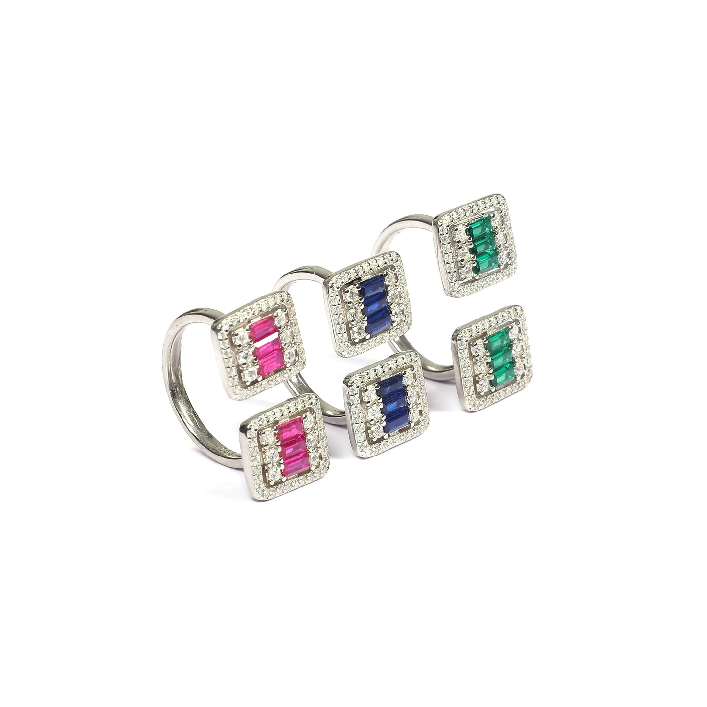 Green Cubic Double Ring