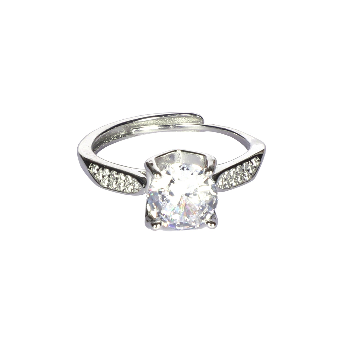 Solitaire Silver Ring