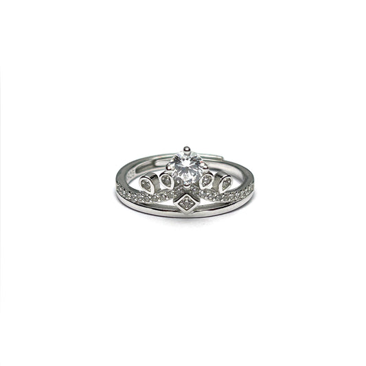 Queen Crown Silver Ring