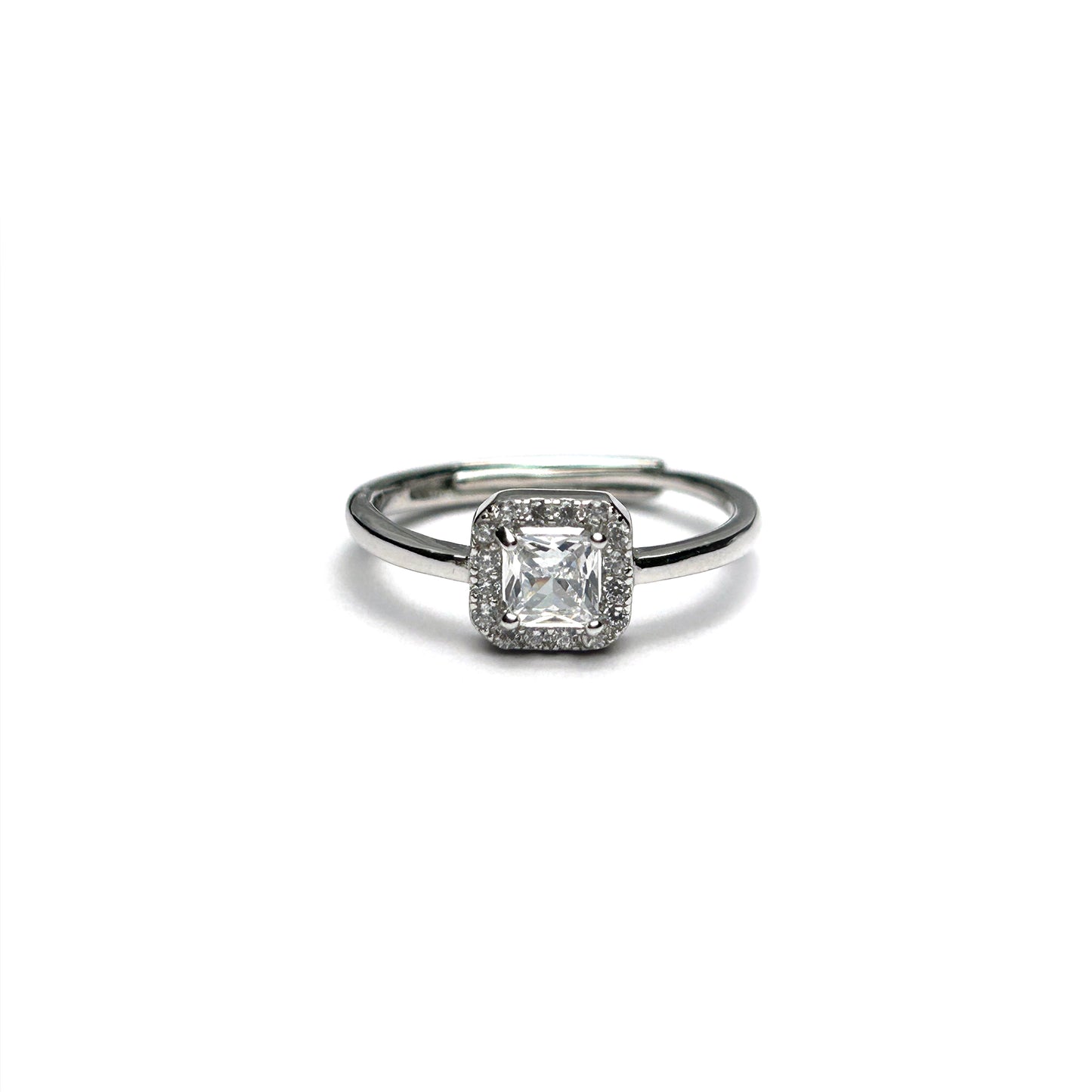 Solitaire Modern Silver Ring