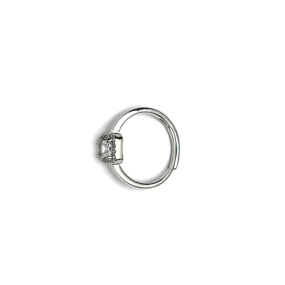 Solitaire Modern Silver Ring