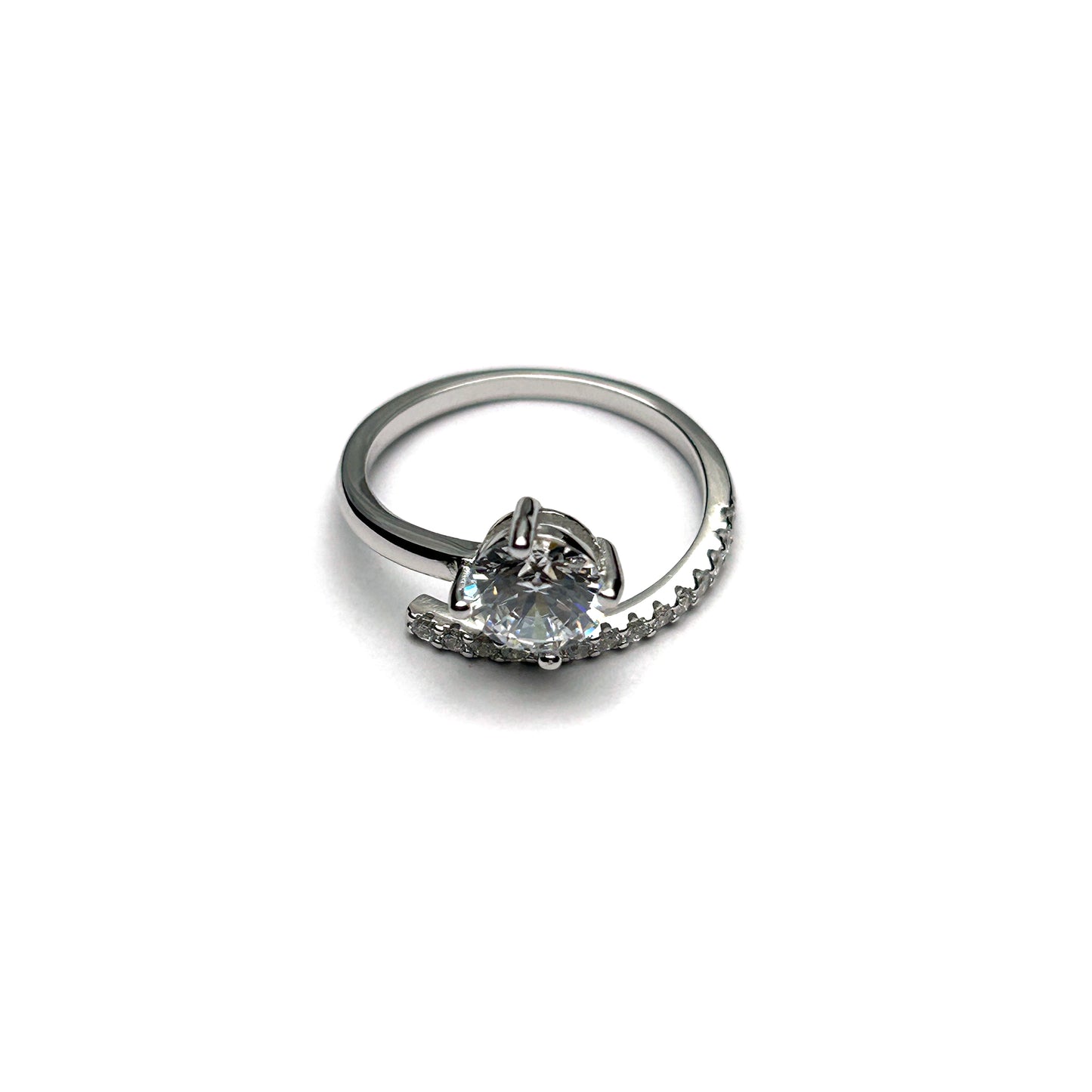 Solitaire Modern Silver Ring