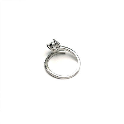 Solitaire Modern Silver Ring