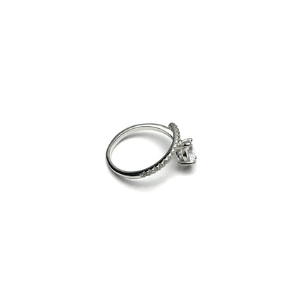 Solitaire Modern Silver Ring