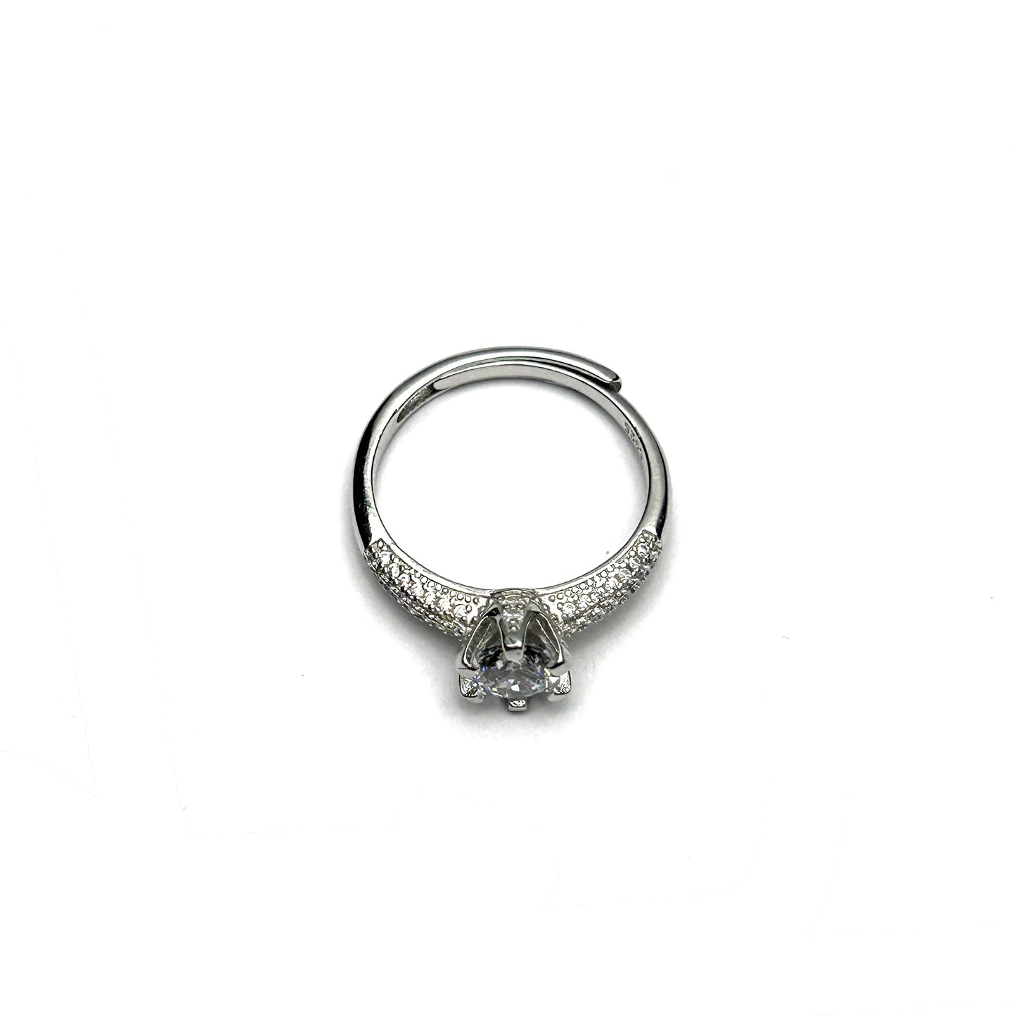 Solitaire Modern Silver Ring