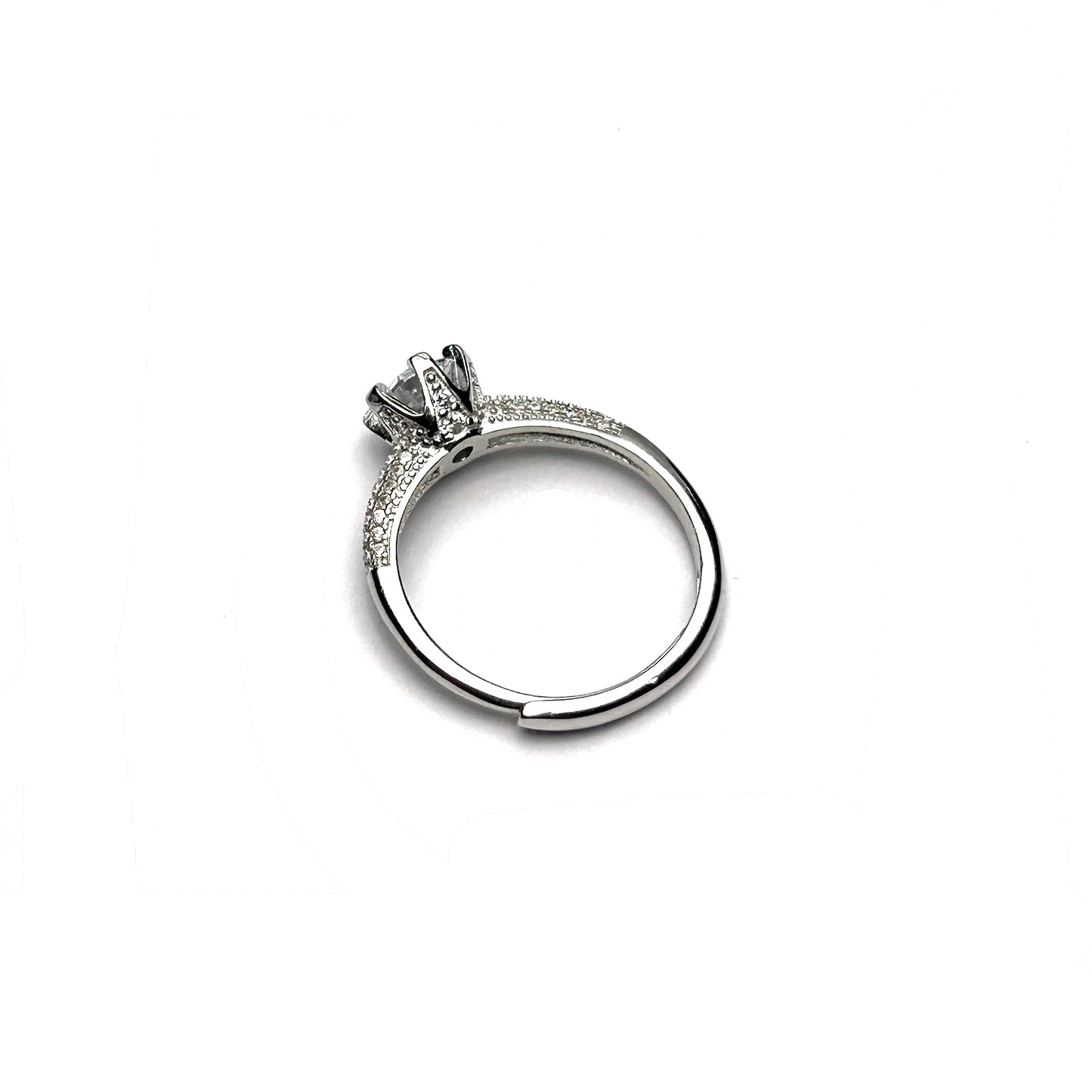 Solitaire Modern Silver Ring