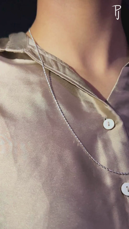 Bead Ball Cylinder Designer Silver Adjustable Chain