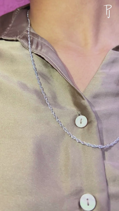 Singapore Twisted Silver Adjustable Chain