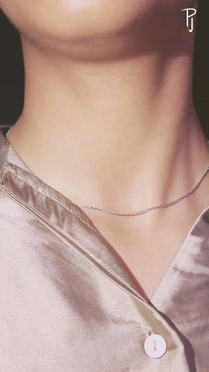 Anchor Rolo Adjustable Silver Chain